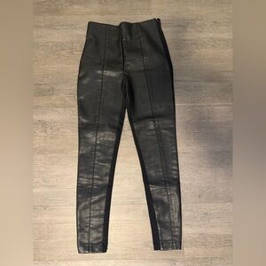 Ann Taylor Black Petite  faux leather Pants